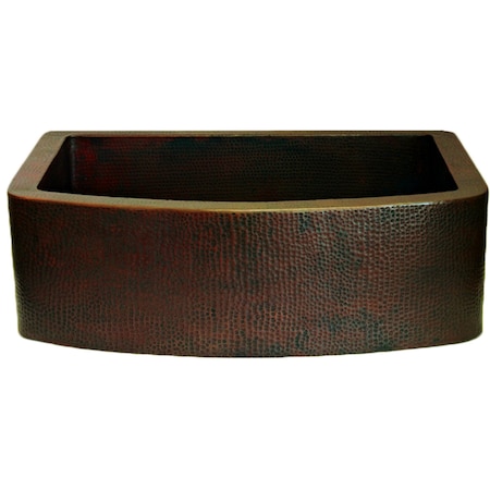 Novatto REDONDEADO Copper Curved Kitchen Sink, Antique TCK-008AN